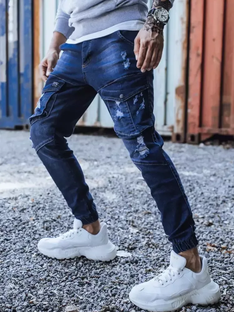 Jeansy Męskie|Spodnie Męskie>Dstreet Spodnie męskie niebieskie UX3284