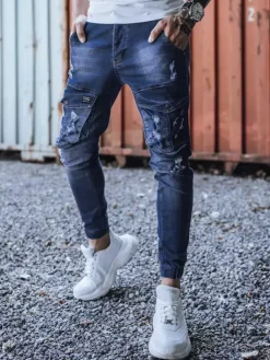 Jeansy Męskie|Spodnie Męskie>Dstreet Spodnie męskie niebieskie UX3286