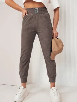 Spodnie Damskie>Dstreet Spodnie sztruksowe damskie LORIST szare UY2056