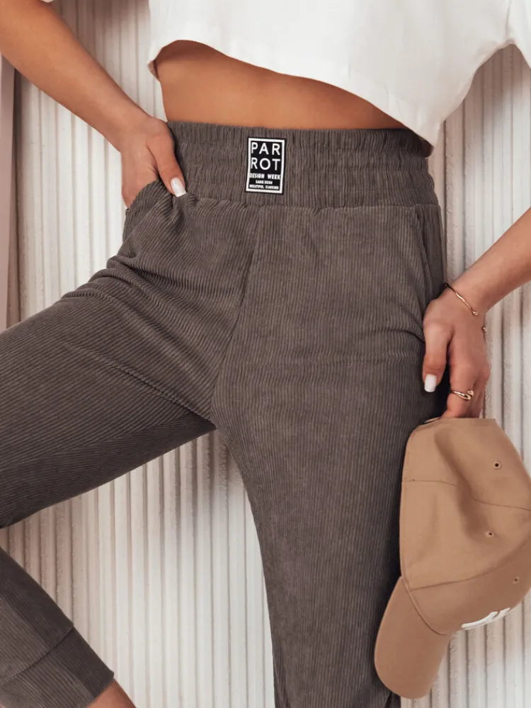 Spodnie Damskie>Dstreet Spodnie sztruksowe damskie LORIST szare UY2056