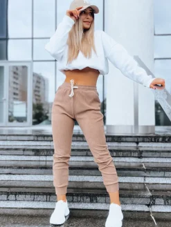 Spodnie Damskie>Dstreet Spodnie sztruksowe damskie MARIE kamelowe UY1575