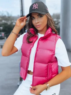 Kamizelki Damskie>Dstreet Sportowa kamizelka damska RASBERRY BUSH fuksja TY3808