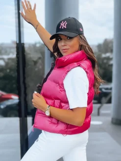 Kamizelki Damskie>Dstreet Sportowa kamizelka damska RASBERRY BUSH fuksja TY3808