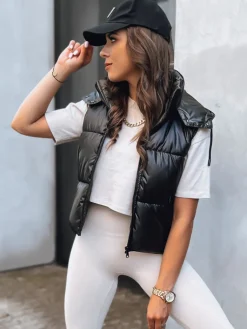 Kamizelki Damskie>Dstreet Sportowa kamizelka damska pikowana OSHE czarna TY3706