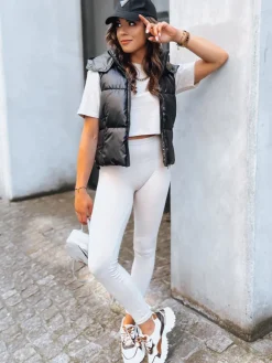 Kamizelki Damskie>Dstreet Sportowa kamizelka damska pikowana OSHE czarna TY3706