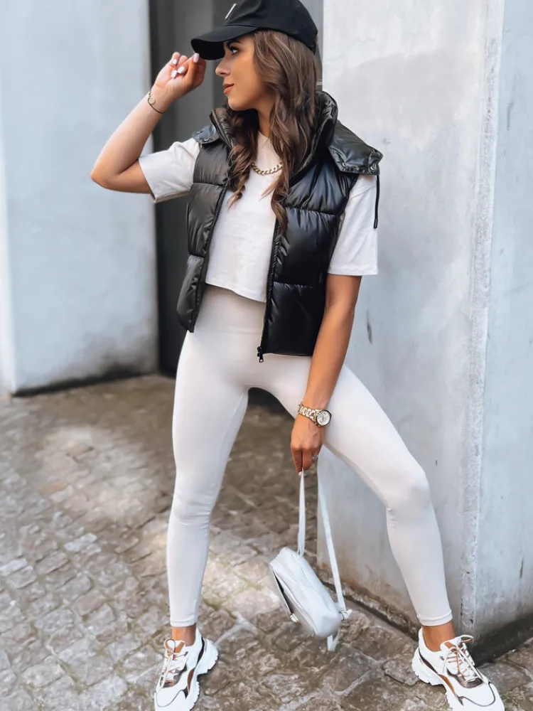 Kamizelki Damskie>Dstreet Sportowa kamizelka damska pikowana OSHE czarna TY3706