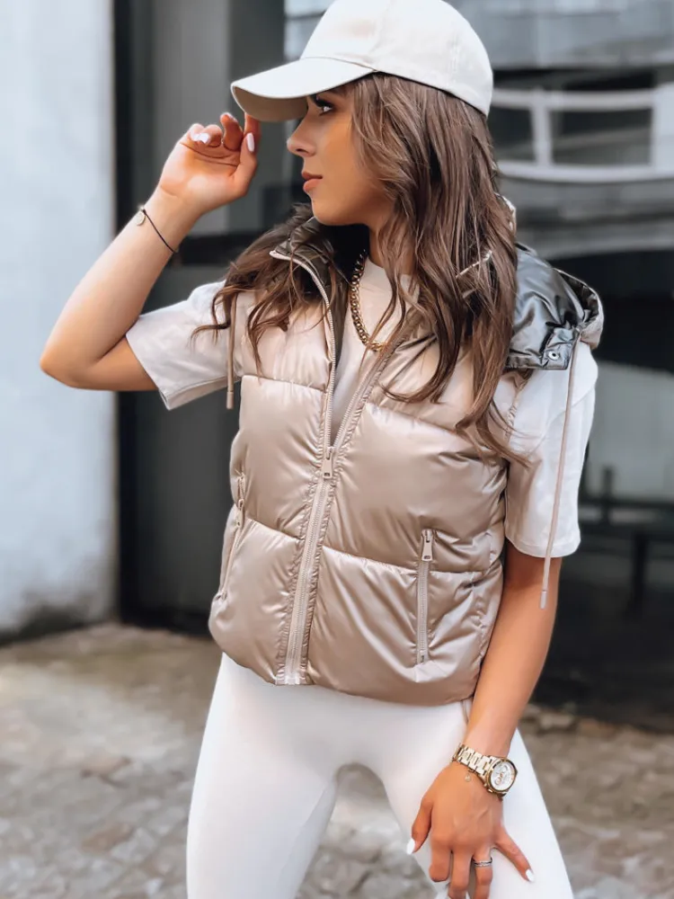 Kamizelki Damskie>Dstreet Sportowa kamizelka damska pikowana OSHE kamelowa TY3703