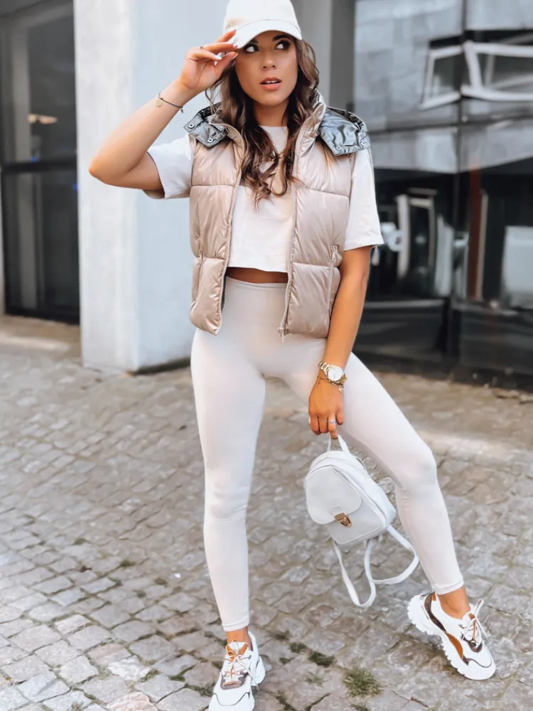 Kamizelki Damskie>Dstreet Sportowa kamizelka damska pikowana OSHE kamelowa TY3703