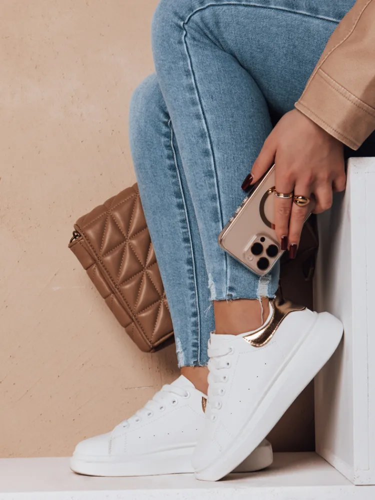 Buty Sportowe|Sneakersy>Dstreet Sportowe sneakersy damskie DOMINI złote ZY0666