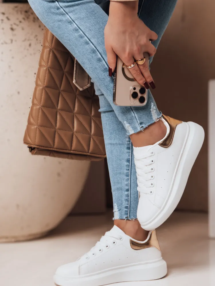 Buty Sportowe|Sneakersy>Dstreet Sportowe sneakersy damskie DOMINI złote ZY0666