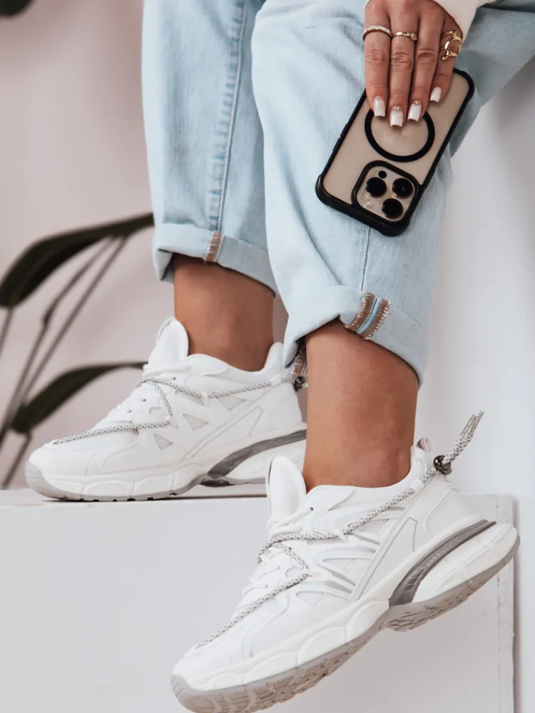 Buty Sportowe|Sneakersy>Dstreet Sportowe sneakersy damskie na płaskiej podeszwie LUXORUNS białe ZY0617
