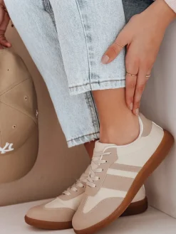 Buty Sportowe|Sneakersy>Dstreet Sportowe sneakersy damskie NISTI beżowe ZY0917