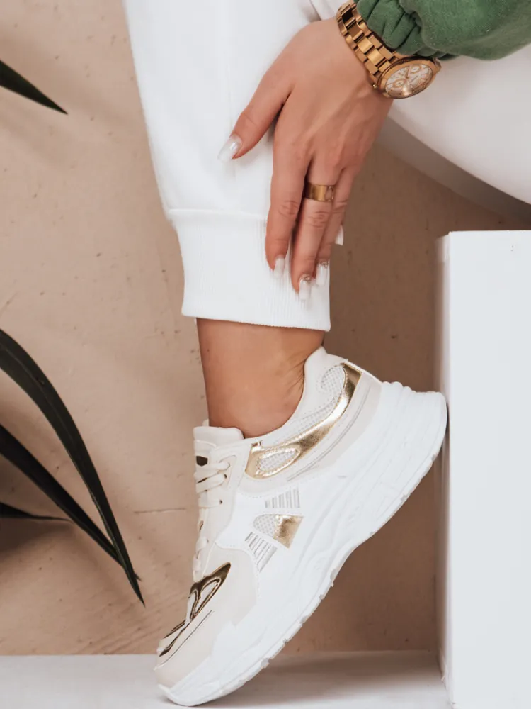 Buty Sportowe|Sneakersy>Dstreet Sportowe sneakersy damskie AURAVIBE beżowe ZY0620