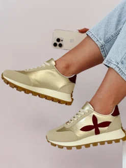 Buty Sportowe|Sneakersy>Dstreet Sportowe sneakersy damskie FLEXIMOT bordowe ZY0904