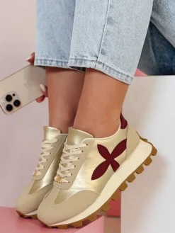 Buty Sportowe|Sneakersy>Dstreet Sportowe sneakersy damskie FLEXIMOT bordowe ZY0904