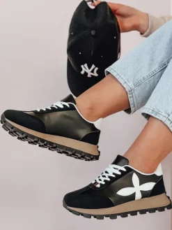 Buty Sportowe|Sneakersy>Dstreet Sportowe sneakersy damskie FLEXIMOT czarne ZY0906