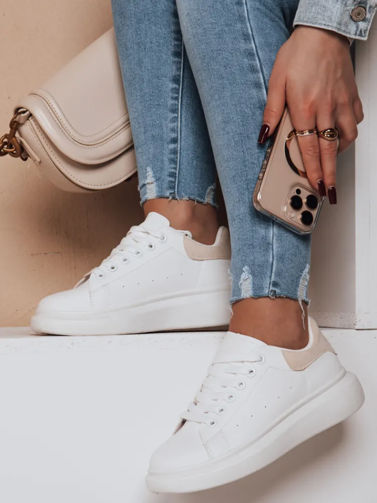 Buty Sportowe|Sneakersy>Dstreet Sportowe sneakersy damskie DOMINI beżowe ZY0667