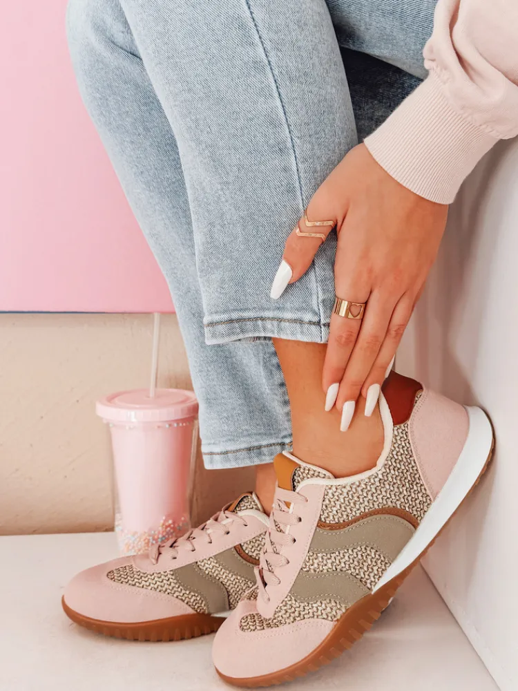 Buty Sportowe|Sneakersy>Dstreet Sportowe sneakersy damskie INFAMES różowe ZY0783