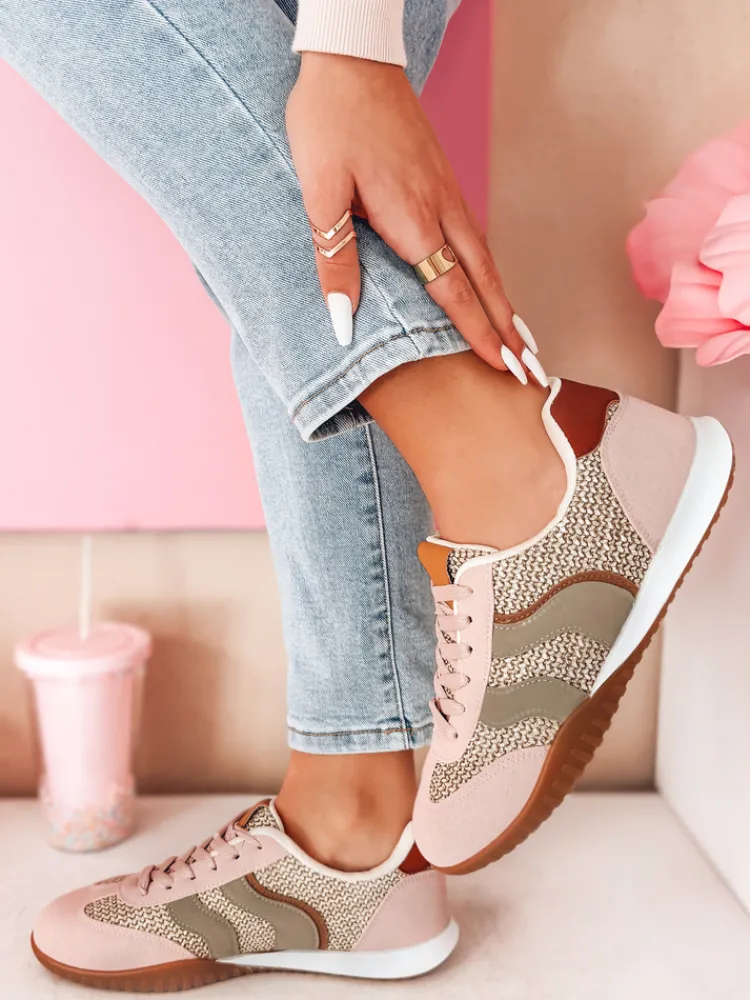 Buty Sportowe|Sneakersy>Dstreet Sportowe sneakersy damskie INFAMES różowe ZY0783