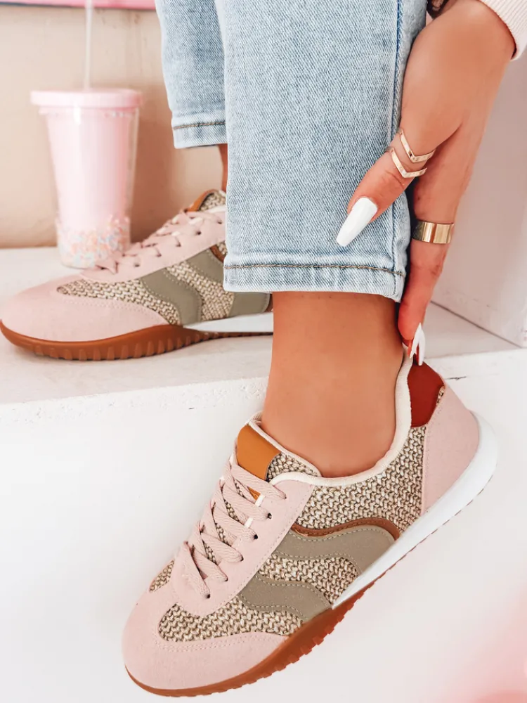 Buty Sportowe|Sneakersy>Dstreet Sportowe sneakersy damskie INFAMES różowe ZY0783