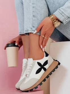 Buty Sportowe|Sneakersy>Dstreet Sportowe sneakersy damskie FLEXIMOT białe ZY0903