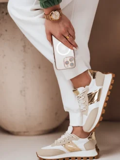 Buty Sportowe|Sneakersy>Dstreet Sportowe sneakersy damskie EASYSTEP beżowe ZY0624