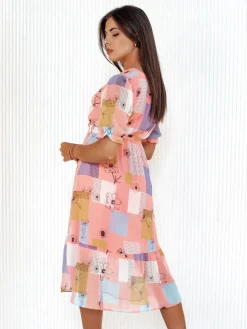 Sukienki>Dstreet Sukienka BLOSSOM LOVE różowa EY2522