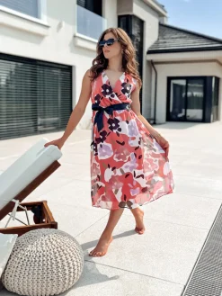 Sukienki>Dstreet Sukienka CARIBBEA różowa EY2498