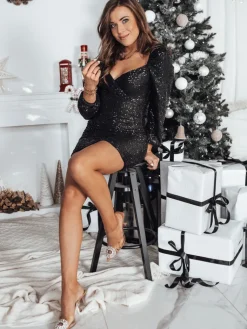 Sukienki>Dstreet Sukienka cekinowa SHIMMER CHIC czarna EY2401
