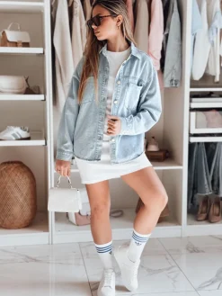 Sukienki>Dstreet Sukienka damska mini prążkowana RIBBINA biała EY2575