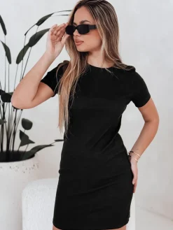 Sukienki>Dstreet Sukienka damska mini prążkowana RIBBINA czarna EY2581