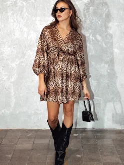 Sukienki>Dstreet Sukienka damska one size ANIMALIA w panterkę EY2543