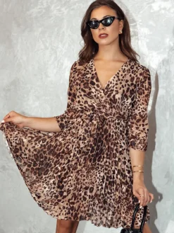 Sukienki>Dstreet Sukienka damska one size FELIIA w panterkę EY2540