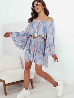 Sukienki>Dstreet Sukienka hiszpanka FIONUALA błękitna EY2484