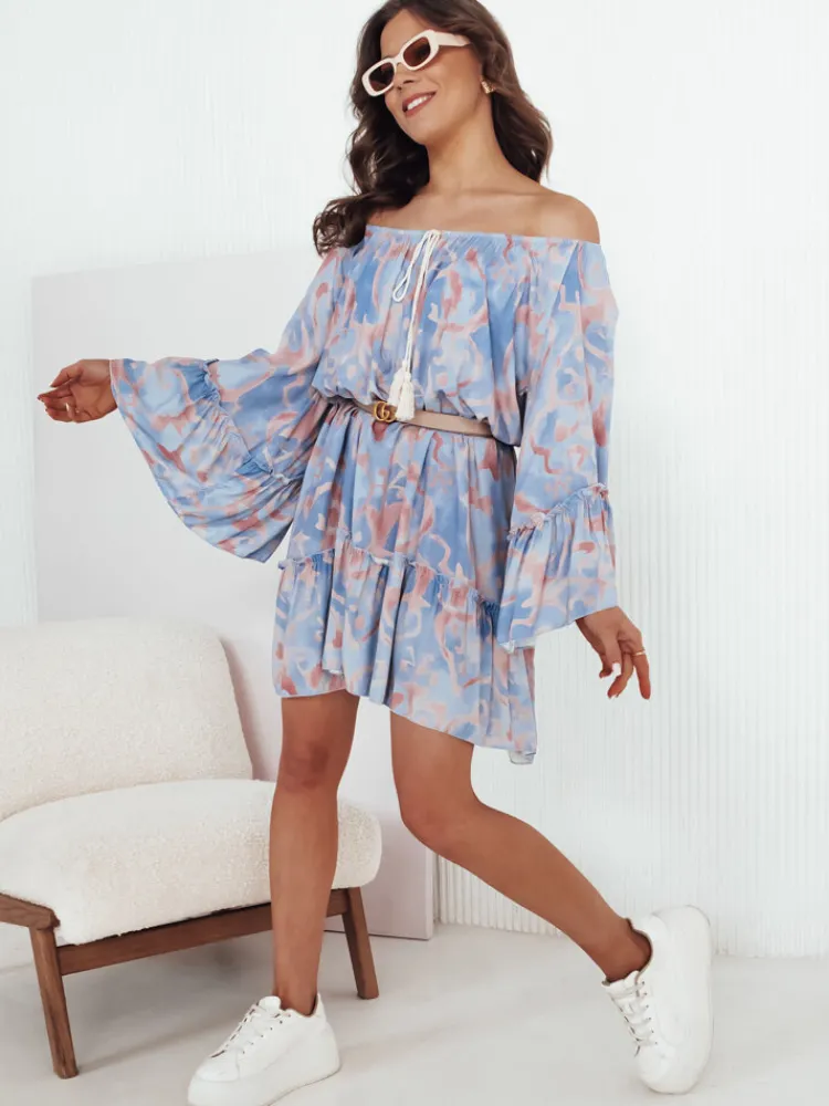 Sukienki>Dstreet Sukienka hiszpanka FIONUALA błękitna EY2484