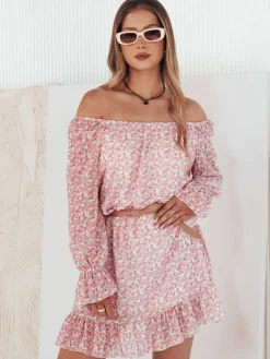 Sukienki>Dstreet Sukienka hiszpanka KERVEN różowa EY2469