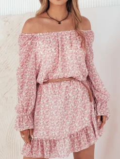 Sukienki>Dstreet Sukienka hiszpanka KERVEN różowa EY2469