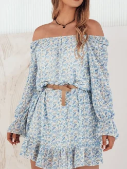 Sukienki>Dstreet Sukienka hiszpanka KERVEN niebieska EY2470