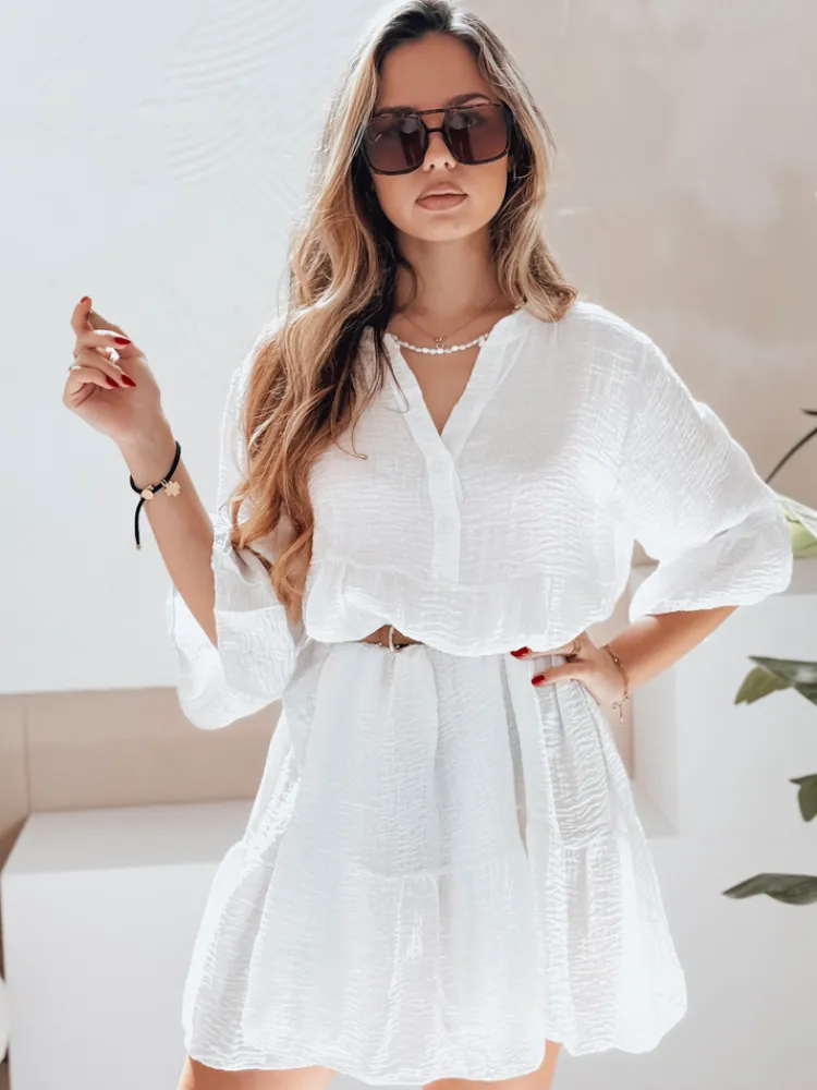 Sukienki>Dstreet Sukienka letnia muślinowa LYVONNE biała EY2613