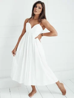 Wyjątkowe Okazje|Sukienki>Dstreet Sukienka midi ELIENE biała EY2444