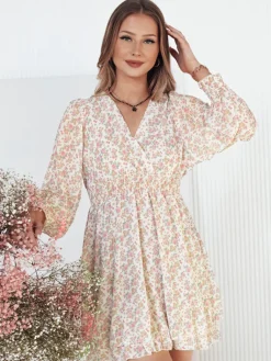 Sukienki>Dstreet Sukienka mini SPINESA beżowa EY2451