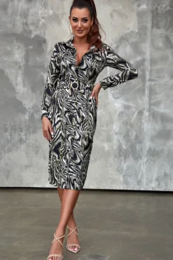 Sukienki>Dstreet Sukienka MONAM zielono-czarna EY2422