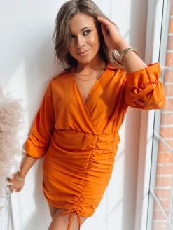 Sukienki>Dstreet Sukienka NATI pomarańczowa EY2282