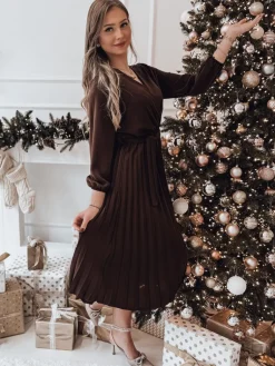 Sukienki>Dstreet Sukienka one size CLASSIA midi ciemnobrązowa EY2547