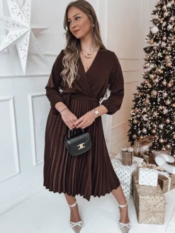 Sukienki>Dstreet Sukienka one size CLASSIA midi ciemnobrązowa EY2547