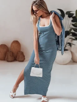 Sukienki>Dstreet Sukienka one size maxi SUMMER LOVE niebisko-biała EY2612