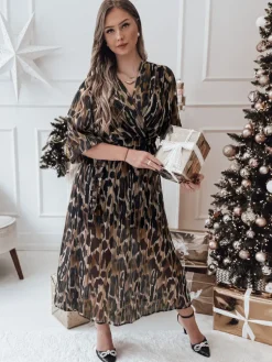 Sukienki>Dstreet Sukienka one size TIGRISSA midi czarno-brązowa EY2546