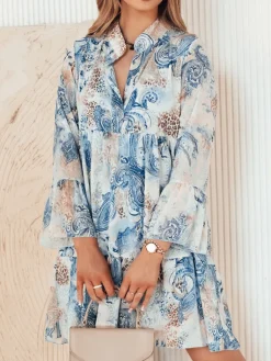 Sukienki>Dstreet Sukienka PRINSA błękitna EY2477