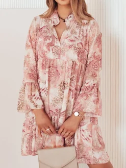 Sukienki>Dstreet Sukienka PRINSA różowa EY2478