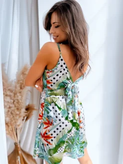 Sukienki>Dstreet Sukienka TROPICAL beżowa EY2294